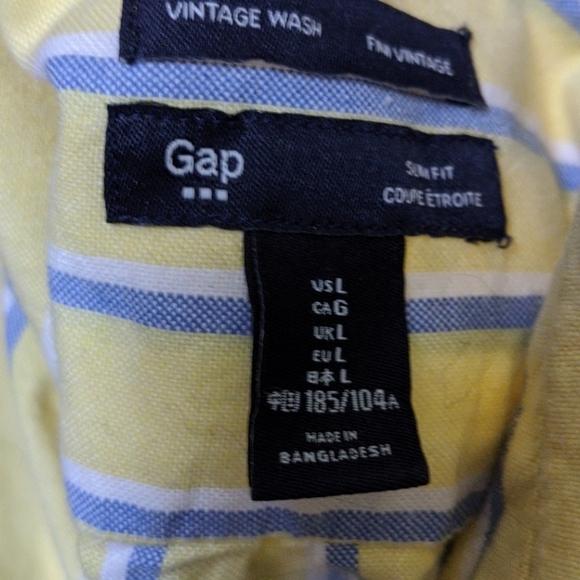 3 for $30 GAP-  Yellow & Blue Vintage Wash shirt - Picture 4 of 4